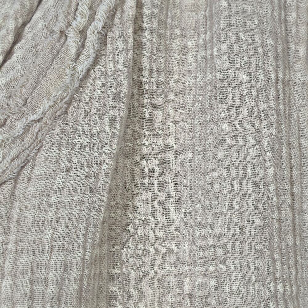 Zenana Wide-Leg Cotton Gauze Pants in Beige Women's size Large NEW - Picture 4 of 7